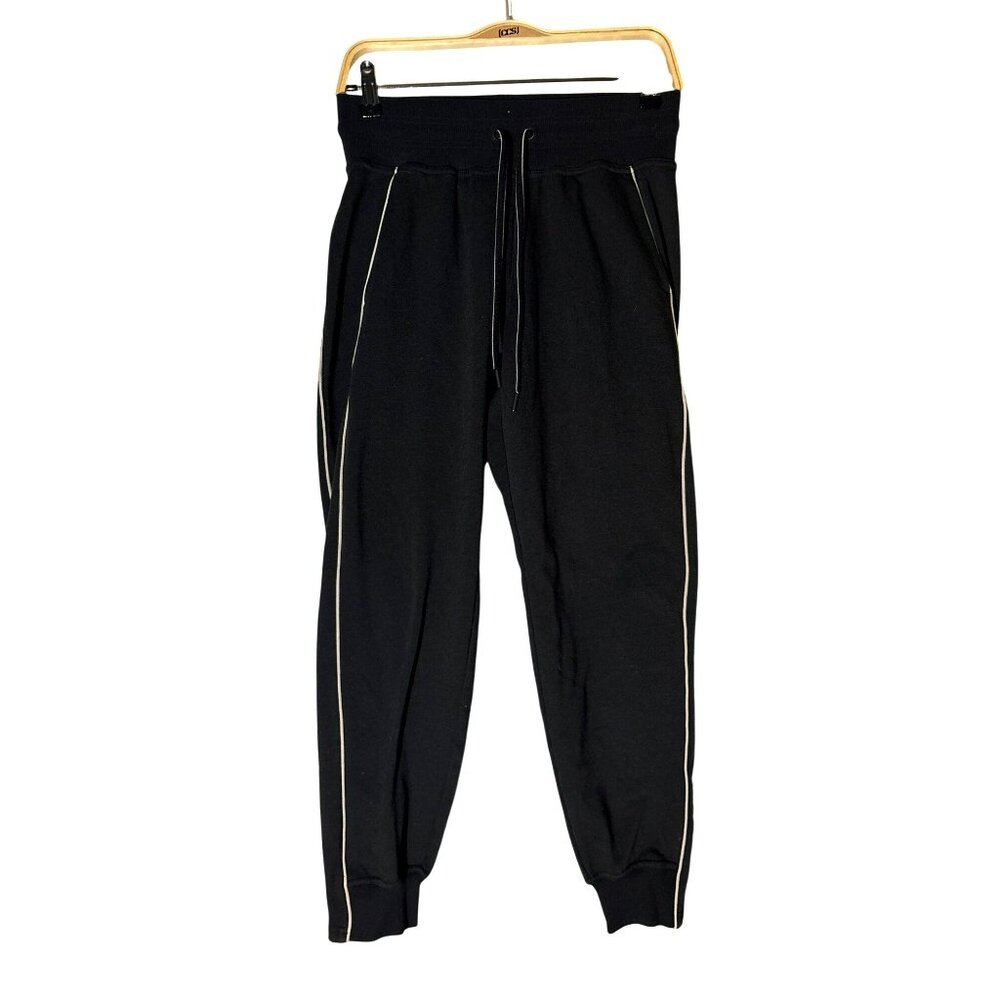 Title Nine Warmup Black Jogger Pants W/ White Piping Size M